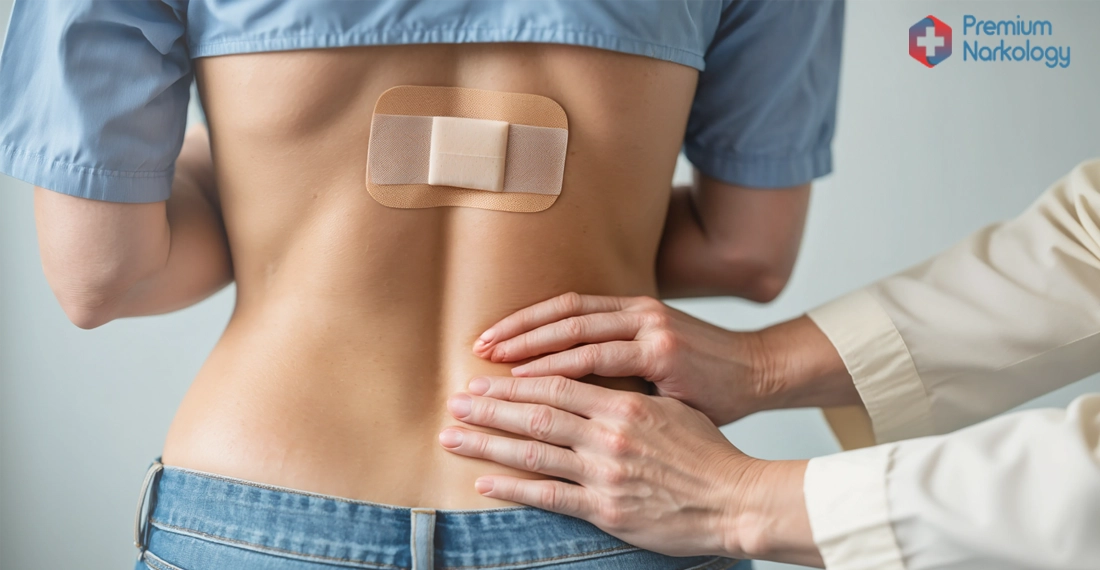 Спина пациента с пластырем